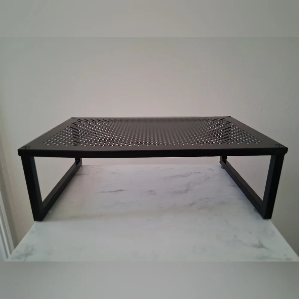 Black Metal Monitor Stand Riser with Anti-Slip Suction Cup - Picture 4 of 8